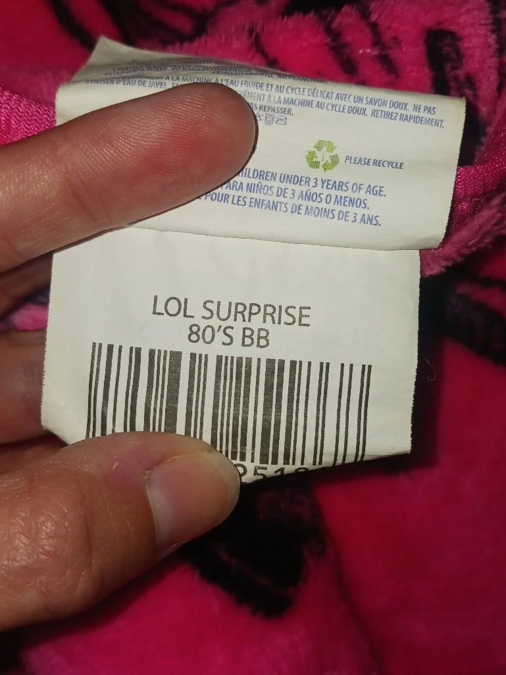 L.O.L. Surprise! Pink Black Rock 'n' Roll Plush Throw Blanket